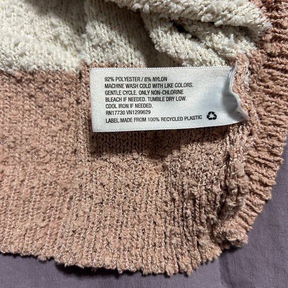 KNOX ROSE Long Sleeve Sweater, Large $12 Cream & Dusty Rose - Picture 5 of 5